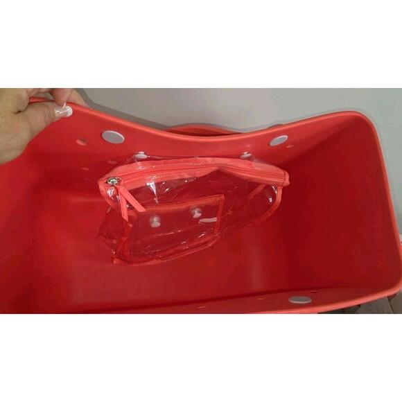 XL BOGG BAG COMBO Coral Large Tote Beach Bag With Cooler & Cup Caddy - Picture 4 of 11